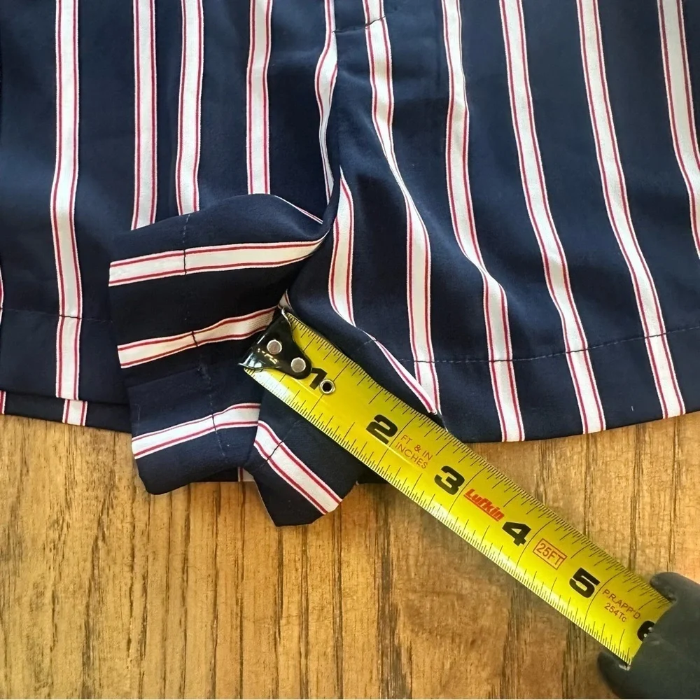 Forever 21 Women’s Shorts Navy Blue Red White Striped Sailor Pockets Sz Medium